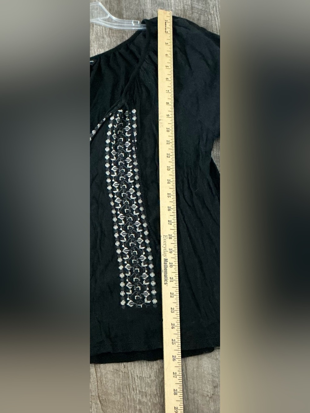 Lucky Brand Black Embroidered PeasantBlouse L Sheer Boho Whimsigoth Festival Top - Picture 3 of 12